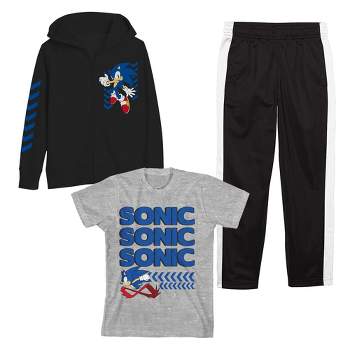 Youth Boys Sonic 3 pc Hoodie Jogger T-shirt combo