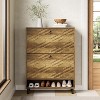 Tribesigns Shoe Cabinet with 2 Flip Drawers, 31.5" Narrow Hidden Shoe Storage Cabinet, Cabinet Organizer for Entryway Hallway, Walnut - 4 of 4