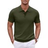 COOFANDY Mens Knit Polo Shirts Casual Short Sleeve Button Down Polo Shirt Classic Golf Shirts - 2 of 4