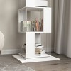PAGED Floor Rack Simple Bookcase Stylish Rotating Bookshelf with Acrylic Plate for Living Room - 2 of 4