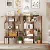 Tangkula 2 PCS 47" Open-back Geometric Bookshelf Free-standing Storage Shelf Unit - 2 of 4