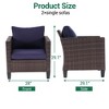 Sonkuki 3-Piece Patio Sofa Set Wicker Furniture Set Brown/Gray Rattan with Side Table - 3 of 4