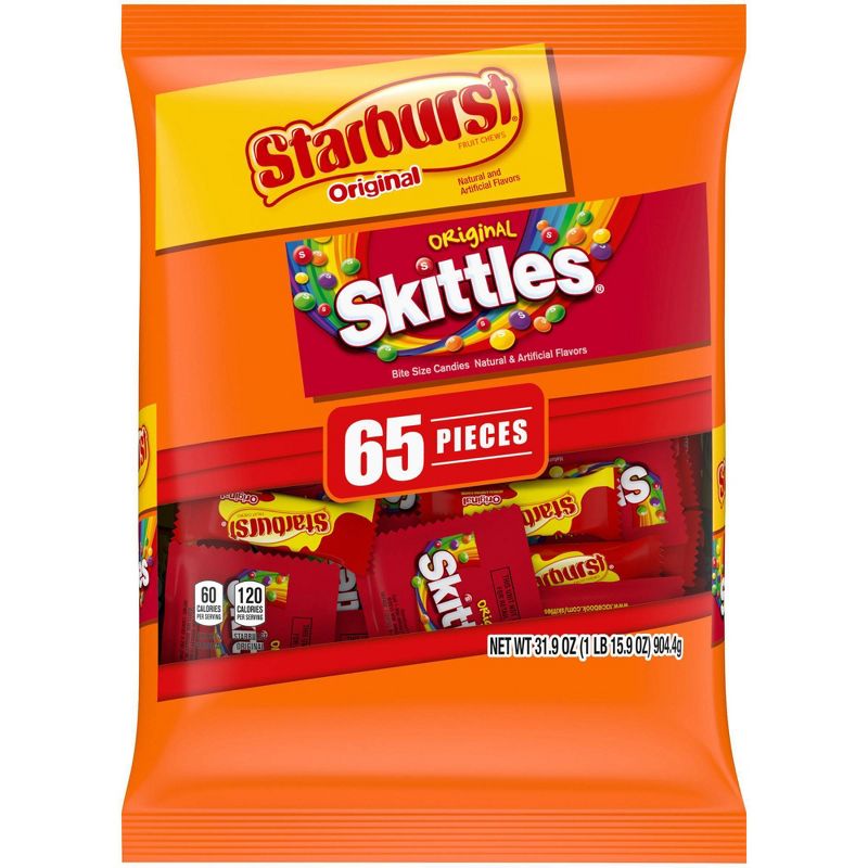 Skittles and Starburst Fun Size Mix Bite Size Candies - 31.9oz/65ct, 1 of 10