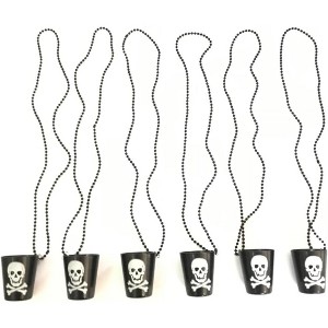 30 Pcs Halloween Shot Glass Necklaces - Skull Bead Party Favors & Cup Decorations - 1 of 4