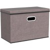 Aoibox Large Collapsible Storage Bins with Lids Linen Fabric Foldable Organizer Boxes Cube Home Closet Office 3 Pack - 3 of 4