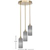Toltec Lighting Empire 3 - Light Pendant in  New Aged Brass with 4” Gray Matrix Shade - 2 of 2