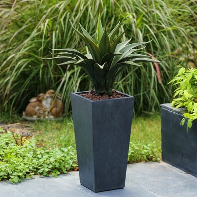 Modern Square Tapered Outdoor-Indoor Planter in Sleek Gray