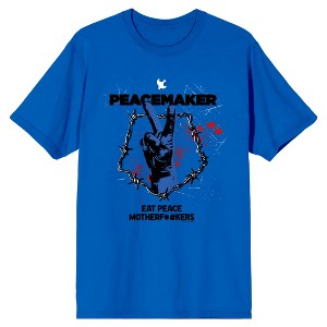 Peacemaker Eat Peace Motherf*#kers Adult Blue Crew Neck Short Sleeve T-shirt - 1 of 3