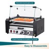 Hot Dog Roller Machine, Commercial Hot Dog Cooker - 7 Stainless Steel Rollers with Bun Warmer, 18-Capacity Electric Grill - 4 of 4