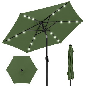 Best Choice Products 7.5ft Outdoor Solar Patio Umbrella for Deck, Pool w/ Tilt, Crank, LED Lights - 1 of 4