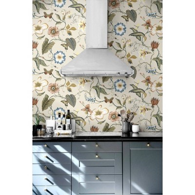 Alabaster Floral Peel and Stick Vinyl Wallpaper Roll