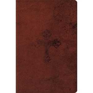 ESV Compact Bible (Trutone, Walnut, Weathered Cross Design) - by  Esv Bibles (Leather Bound) - 1 of 1