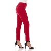 Rekucci Women's Pull-On Slim Ankle Pants with Faux Snaps – Stretch Comfort Waistband & Chic Office Style - Red, 16 - 2 of 4