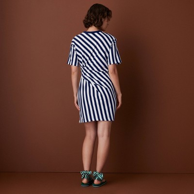 Женские платья Rosie Assoulin x Target Women's Short Sleeve Striped Jersey Wrap Mini Dress - Rosie Assoulin x Target Navy Blue S — фото 2