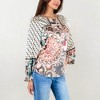 Anna-Kaci Women's Long Sleeve Print Blouse With Geometric And Floral Patterns - 4 of 4