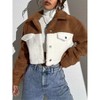 Coolmee Women's Fleece Button up Fuzzy Jacket Fleece Jackets Outerwear Fall Fashion Clothes - 2 of 4