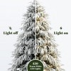 LuxenHome 6.5Ft Pre-Lit Mixed Snowy Branches Artificial Christmas Tree with Metal Stand Green - 4 of 4