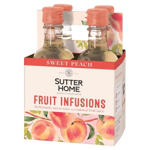 Sutter Home Fruit Infusions Sweet Peach Wine - 4pk/187ml Bottles - 1 of 4