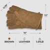 Panacea Versatile Breathable Design 1 Size Fits All Fireplace Hearth Gloves for Indoor and Outdoor Firepits Shields Splinters and Burns, Brown - 2 of 4