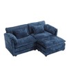 76.77" Chenille Double L-Shaped Sectional Sofa with Removable Armrests & Footstool - 3 of 4