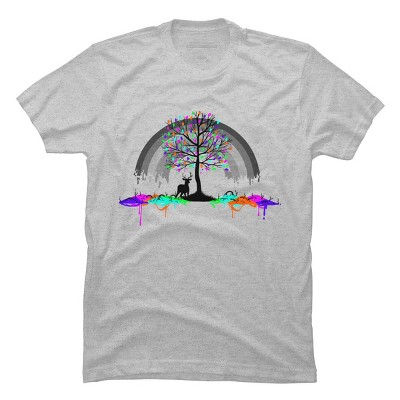 Men's Design By Humans Melting Colors Parasite By Tobiasfonseca T-Shirt