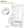 Entryway Bench with Storage,  Hall Tree with Coat Rack and Storage Bench, Wood Coat Tree with Cushioned Stool and Hooks (White) - 3 of 3