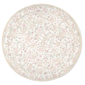 Makemake Organics GOTS Certified Organic Cotton Nursery Floor Rug Washable Reversible Thick Quilted (Round 48", Blossom) - 1 of 4