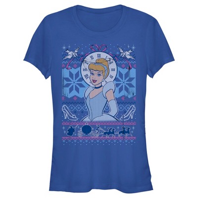 Junior's Disney Cinderella Christmas Sweater T-Shirt