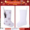 4PCS White Plush Stockings 18 Inch Sequin Embroidered Snowflake Fireplace Hanging Family Holiday Xmas Party Decorations Blue - 4 of 4