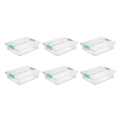 Sterilite Small Clip Box Clear Storage Tote Plastic Container w