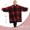 Catalonia Boho Geometric Pattern Fleece Plush Wearable Blanket Hoodie Sweatshirt for Women Men, Soft Fuzzy Snuggie Aztec Crochet Pullover, Cozy Gift - 4 of 4