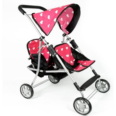 The New York Doll Collection My First Doll Heart Design Twin Stroller ...