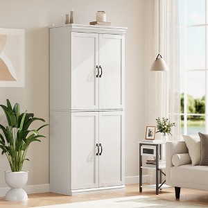 70"Freestanding Kitchen Pantry Storage Cabinet, Tall Storage Cabinet with Doors and Adjustable Shelves, for Bathroom, Dining Room, Living Room - 1 of 4