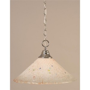 Toltec Lighting Any 1 - Light Pendant in  Chrome with 16" Frosted Crystal Shade - 1 of 1