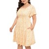 Coolmee Womens Plus Size Summer Midi Dresses Casual Ruffle Sleeve Tiered Swing Sundress with Pockets - 2 of 4