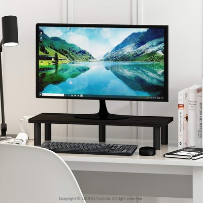 Furinno Modern Monitor Stand Laptop Riser Desktop Organizer Computer Stand Shelf,Espresso/Black