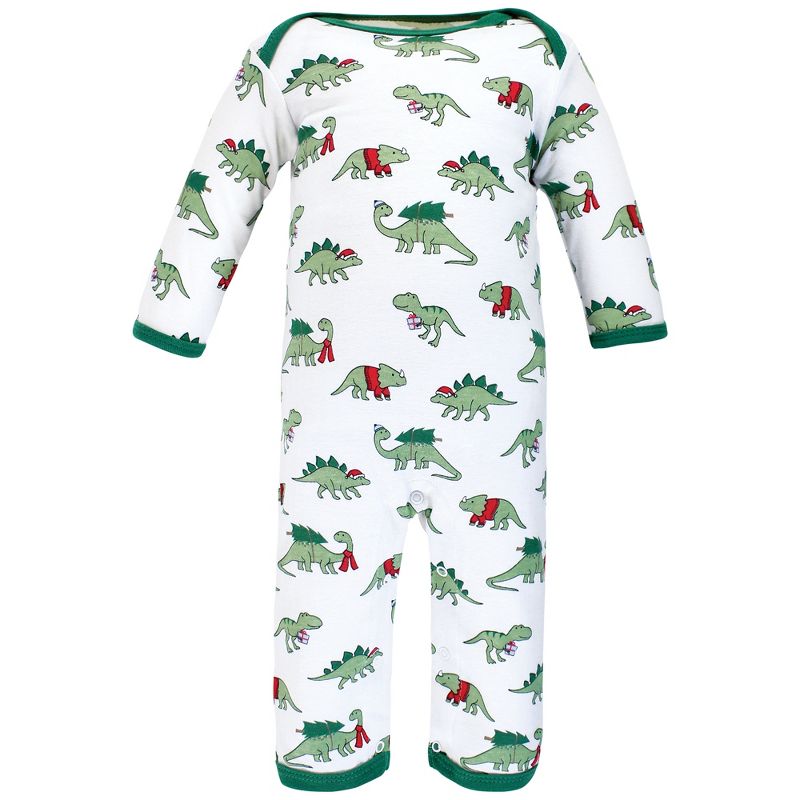 Hudson Baby Infant Boy Cotton Coveralls, Christmasaurus, 5 of 7
