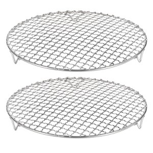 Unique Bargains Stainless Steel Round Cross Wire Barbecue Grill with Legs - 1 of 4