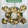 18/24 Inch Luxury Golden Christmas Wreath with Metallic Ornaments, Mesh Leaves, Pinecones & Bow - 3 of 4