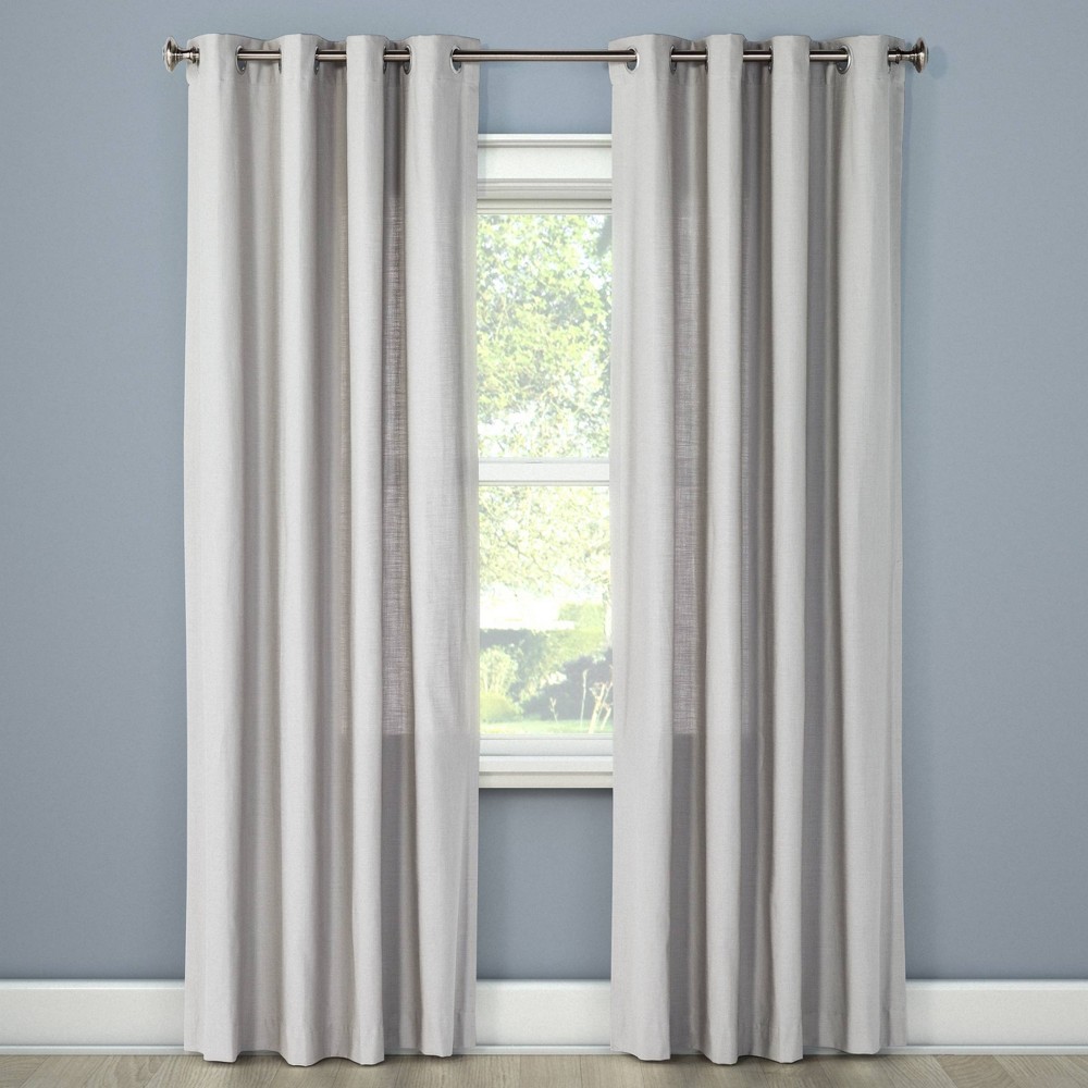 108x54 Natural Solid Light Filtering Curtain Panel Gray - Threshold was $19.99 now $9.98 (50.0% off)