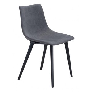 Dining Chair 31.9" H (Set of 2) – Gray, Upholstered Fabric Seat & Steel Legs by Zuo Modern - 1 of 4