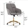 SKRAN Adjustable Office Chair, Ergonomic Swivel Chair, Velvet High Back Vanity Chair, Gold Base for Bedroom, Study and Makeup Room - 4 of 4