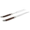 2pc Stainless Steel Laquiole Pakkawood Carving Set Brown - French