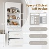 83.7" Modern Tall Kitchen Pantry, Set of 2, Freestanding Hutch with Faux Marble Tops, 5 Drawers & Adjustable Shelf - 3 of 4