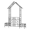 Gulches Metal Garden Arch with Gate with planter W80.71*H97.24 Climbing Plants Support Rose Arch Outdoor Black - 4 of 4
