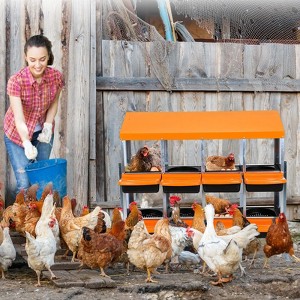 Metal Nesting Boxes for Chickens, Galvanized Steel Chicken Nesting Box with Lid Cover and Plastic Handle for Coop, Farm, or Backyard - 1 of 4