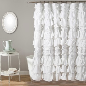 Kemmy Shower Curtain White - Lush Décor