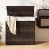 Tangkula Laundry Hamper w/Wheels & Lid 125L 3-Section Clothes Hamper w/2 Liner Bags Brown - 3 of 4