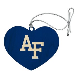 U.S. Air Force Academy Primary Logo Heart Love Wood Christmas Tree Holiday Ornament - 1 of 3