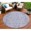 Lavender Purple And Gray Oriental Washable Indoor Outdoor Area Rug - 2 of 4